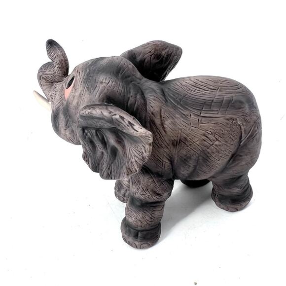 Andrea By Sadek Ceramic Baby Elephant Figurine Big Eyes Lucky Trunk Up - Picture 4 of 9